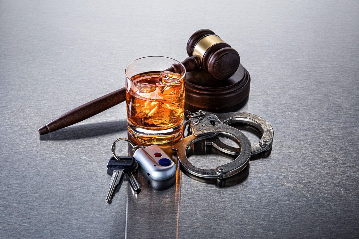 Alcohol next to gavel