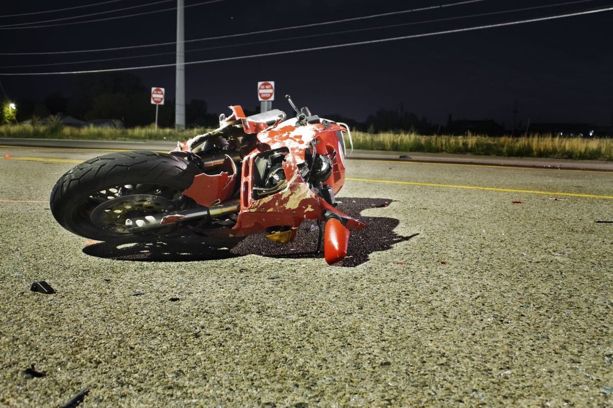 the scene of a motorcycle accident in TX