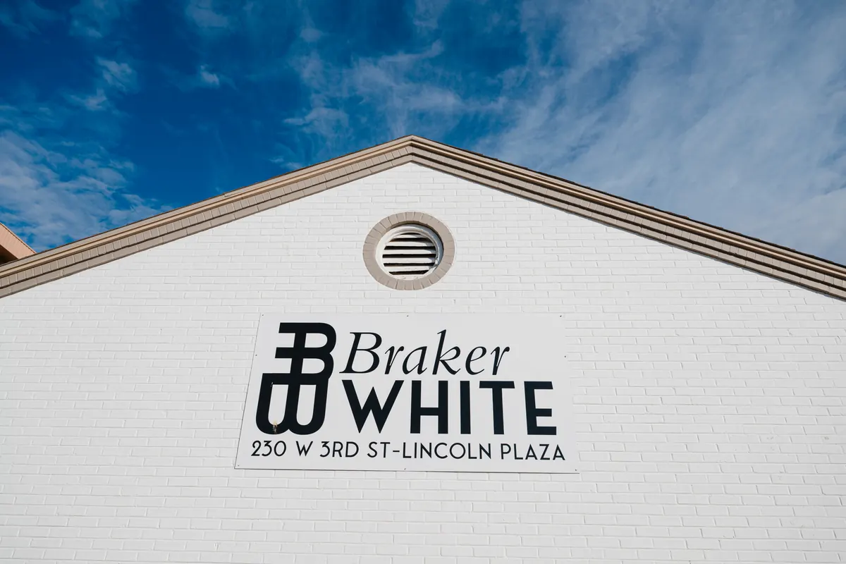 Braker White law office sign at 230 W 3rd St., Lincoln Plaza, in downtown Odessa, Texas